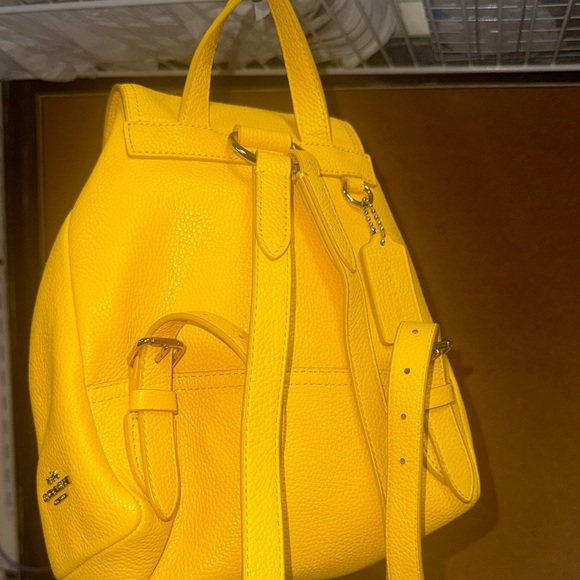 Coach Mini Turnlock Rucksack Yellow Backpack - Picture 3 of 5